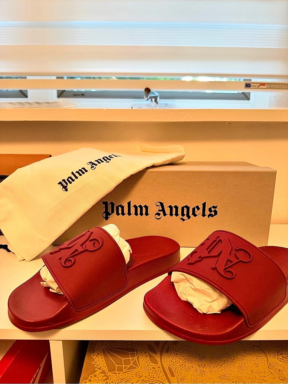 Palm Angels PA Monogram Pool Slider Red EU 36 New in Box